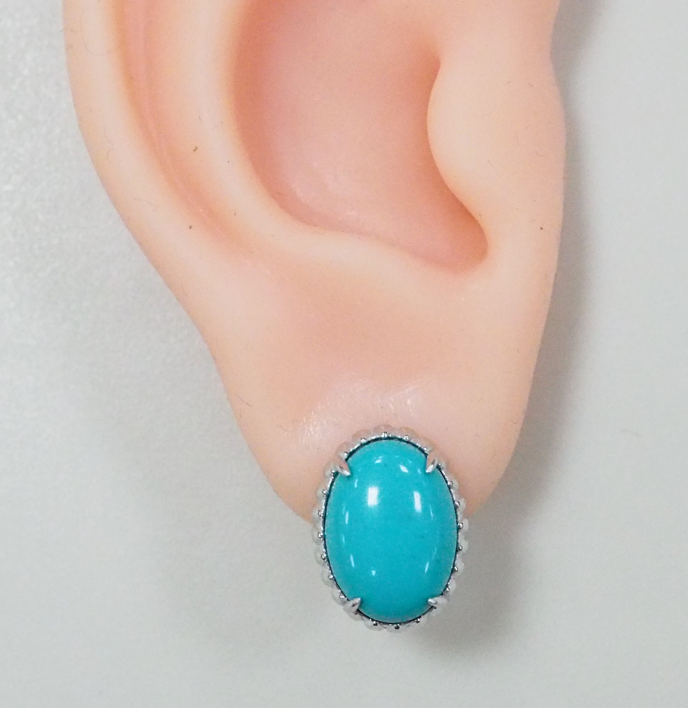 Серебряные серьги с бирюзой